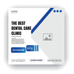 Professional medical healthcare service social media post template design