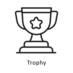 Trophy Vector Outline Icon. Eps file 10