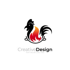 delicious grilled chicken food logo, restaurant logos