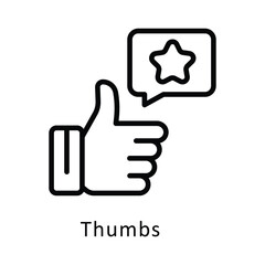 Thumbs Vector Outline Icon. Eps file 10