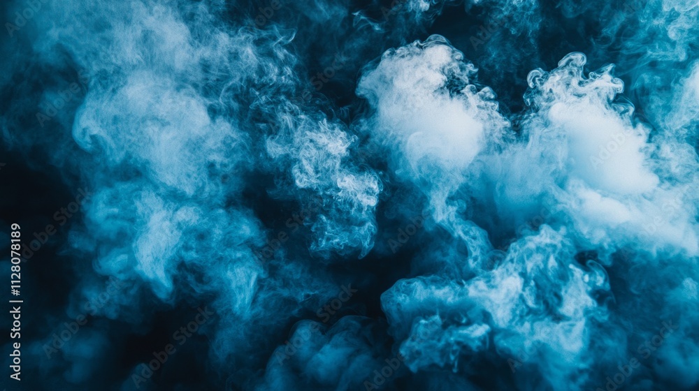 Aufkleber swirling shades of blue create a dreamlike atmosphere as soft tendrils of mist weave and flow, encha