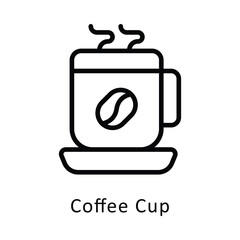 Coffee  cup Vector Outline Icon. Eps file 10
