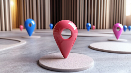 3d render of a location pin