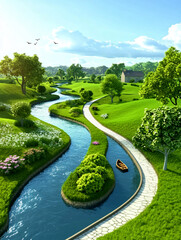 river in the countryside 