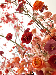 red roses on a white background