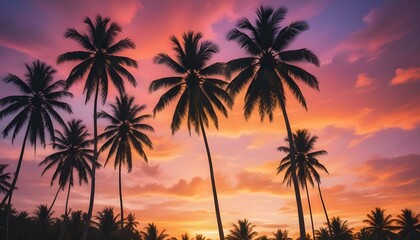 Morning Sunrise Evening Sunset Ocean Palm Coconut Tree Sunlight Peaceful Horizon Background Texture