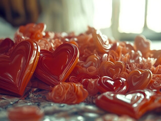 heart shaped candy bright color