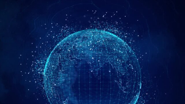 Abstract digital technology futuristic circuit blue background, Cyber science tech, Innovation communication future, Ai big data, internet network connection, Cloud hi-tech metaverse Social network