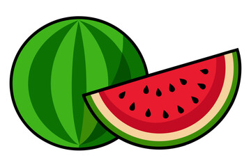 Watermelon and Slice of Watermelon