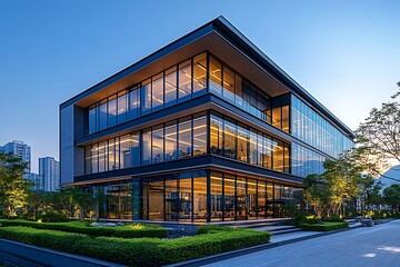 Obraz premium Sales Center Building and Plaza 