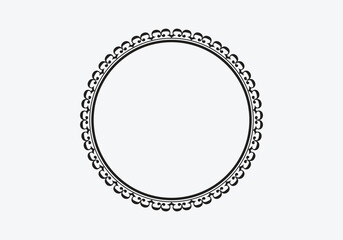 Circle frame detail vector design set. Simple ornament design for labels, covers, invitation cards.