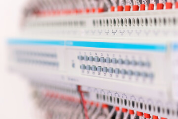A relay module for controlling electrical loads over a data bus.