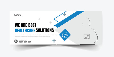 Professional medical healthcare service social media post template design