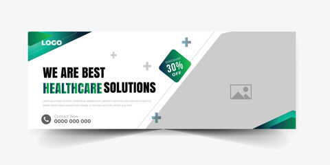 Professional medical healthcare service social media post template design