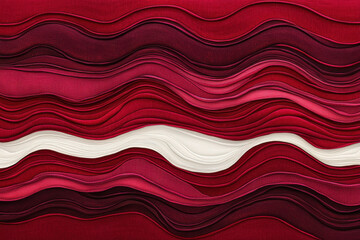 Vibrant red velvet with dynamic flowing textures creates rich visual