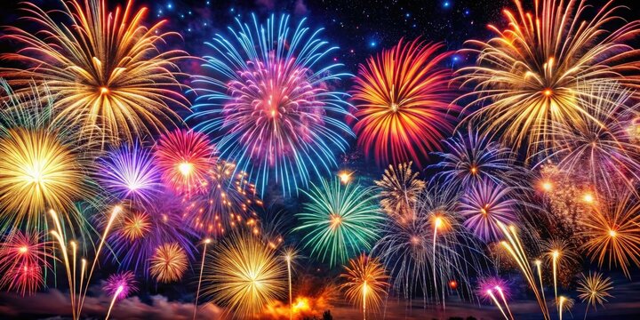 High-resolution 4K video: breathtaking fireworks celebration, endlessly looping.