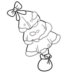 Christmas tree Line Art Doodle Illustration