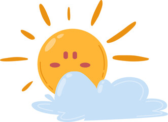 Vector : Weather Symbolic Sticker Illustration Element Decorative Style 