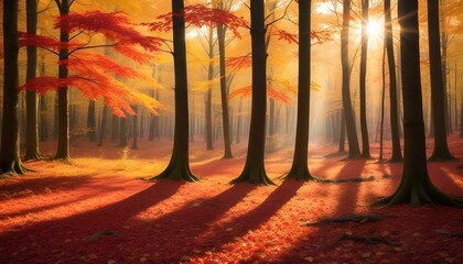 Green Forest Sun Sky Pine Bamboo Trees Jungle Canopy Background Summer Spring Autmn Camping Travel