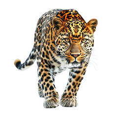 Obraz premium Leopard Walking on Transparent Background