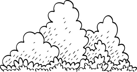 hand drawn cartoon vector side view of tree decoration.