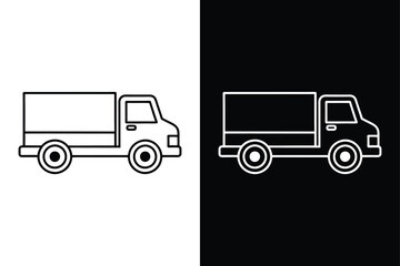 Modern Fast Shipping line Icon. Sleek Truck Symbol in Vector Style