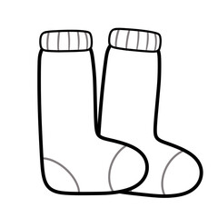 Adorable Stocking Line Art Doodle Illustration