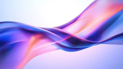 Naklejka premium Futuristic Abstract Design with Translucent Ribbons and Soft Gradient Colors