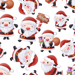 Joyful Winter and Christmas Seamless Pattern