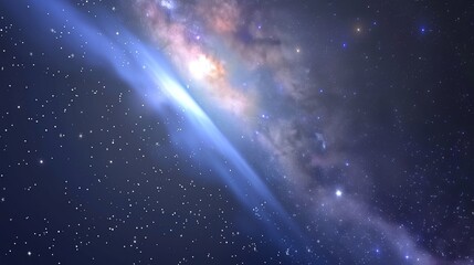  Milky way galaxy with star and noise blue