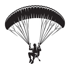 Paragliding Parachute silhouette vector illustration