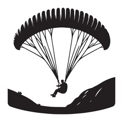 Paragliding Parachute silhouette vector illustration
