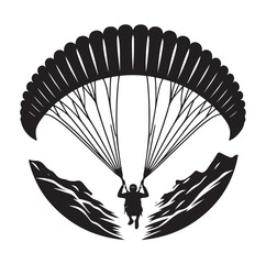 Paragliding Parachute silhouette vector illustration