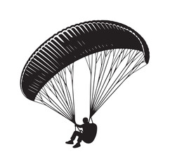 Paragliding Parachute silhouette vector illustration