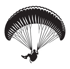 Paragliding Parachute silhouette vector illustration