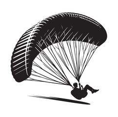 Paragliding Parachute silhouette vector illustration