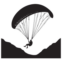 Paragliding Parachute silhouette vector illustration