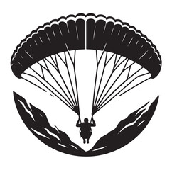 Paragliding Parachute silhouette vector illustration
