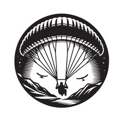 Paragliding Parachute silhouette vector illustration