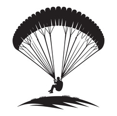 Paragliding Parachute silhouette vector illustration