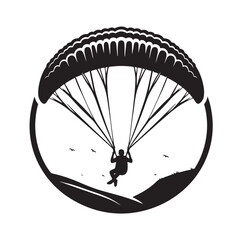 Paragliding Parachute silhouette vector illustration