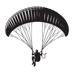 Paragliding Parachute silhouette vector illustration
