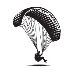 Paragliding Parachute silhouette vector illustration