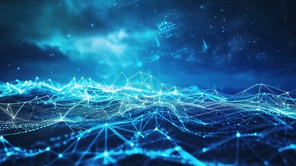 Blue technology sense starry night scenery