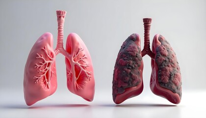 Comparison of Healthy Lungs and Diseased Lungs Highlighting the Effects of Smoking or Respiratory Illness