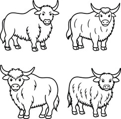 line art bundle yak and illustrator