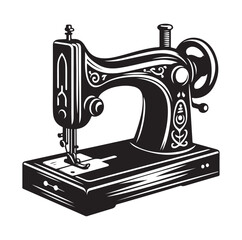Sewing Machine silhouette vector illustration