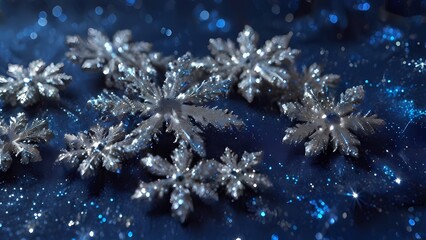 Fototapeta premium Festive Christmas Background with Delicate Snowflakes and Winter Charm