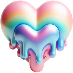 Naklejka premium 반짝이는 하트 3D 그래픽 요소Sparkling Heart 3D Graphics Element,Generative AI