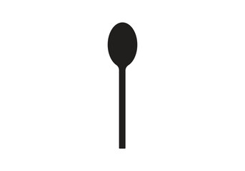 Single spoon vector silhouette on white background. Spoon icon sign illustration design.
